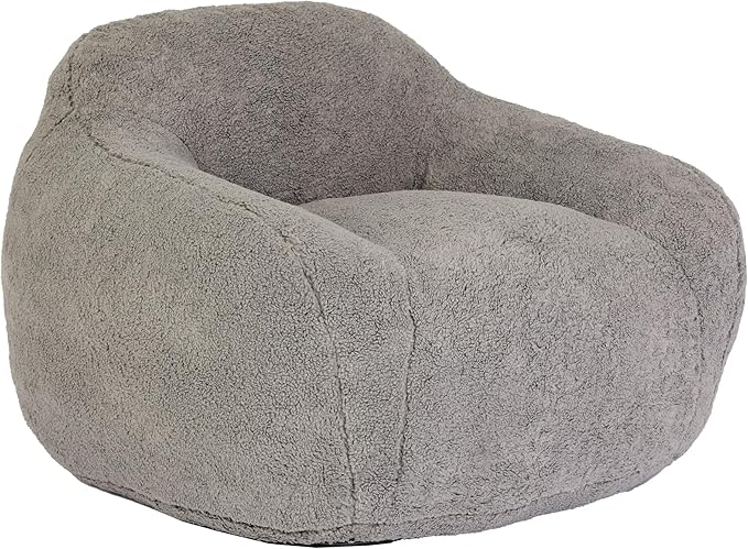 39 Single Armchair Sofa - Comfy Memory Foam &amp Soft Faux Fur | Modern Minimalist Design with Ergonomic Armrest for Living Room TV WatchingReadingLight Gray