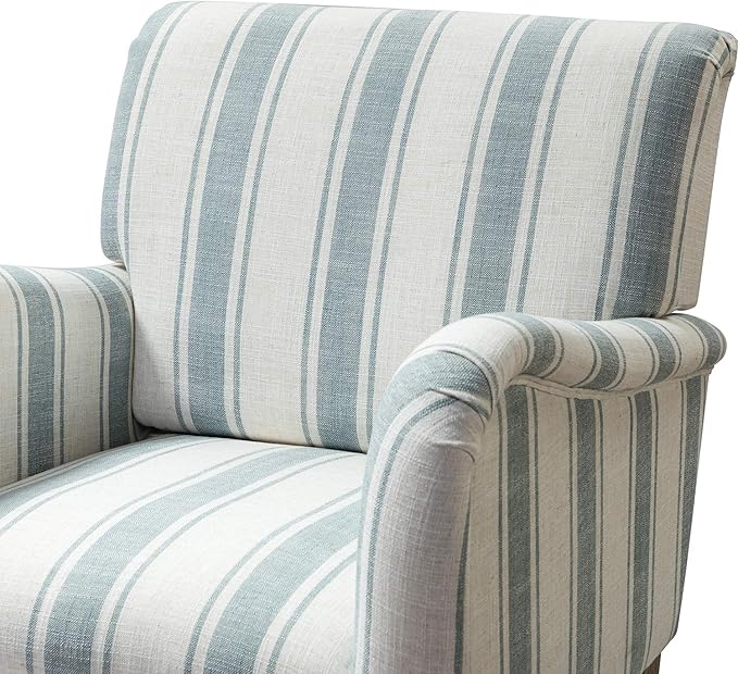 Upholstered Accent Chair with Arms and Wooden Legs Modern Comfy Armchair Reading Chair for Living Room Bedroom