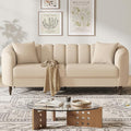 82 Inch Loveseat Sofa Modern Couch and Sofa Curved Petal Design Furniture Sturdy and Easy Installation Small Sofa for Living Room Bedroom Office and Apartment Terry Fleece Fabric Apricot