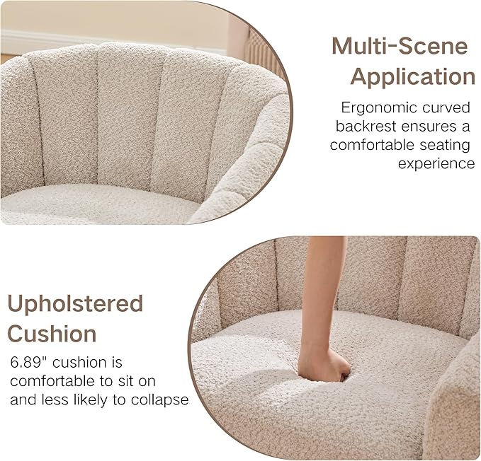 Mlmh &amp Kngwa 32.28 W Swivel Barrel Accent Chair Chenille Upholstered Swivel Chair Comfy Chairs Single Sofa for Living Room Bedroom Wheat