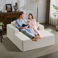 Oversized Chaise Lounge Chair Indoor 61 D x 54 W 2‑Person Comfy Cloud Boneless Couch Corduroy Foam No Assembly Required Sofa Bed with 4 Pillows &amp Armrests for Living Room &amp Bedroom