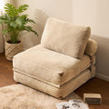 Folding Sofa Bed Convertible Sleeper Chair with Pillow Foldable Mattress Lounge Chair for Living Room Bedroom Portable Guest Bed Beige