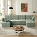 142 Oversized Modular Sectional Sofa Chenille U Shaped Couch with Pillows Modern Deep Seat Sofa with 2 Movable Ottoman 4 Seater Sectional Couches for Living Room Home Office