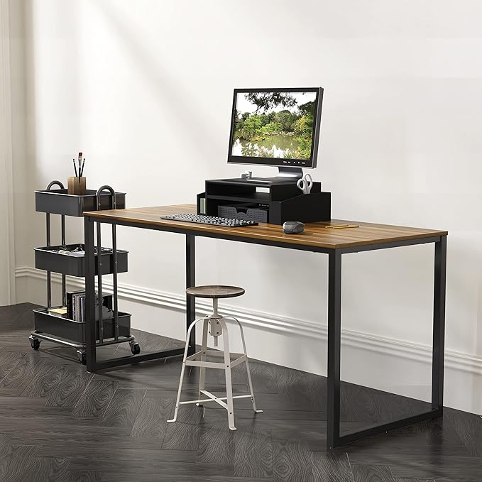 SHW Mission 48-Inch Home Office Computer Desk Walnut