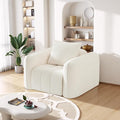 Bean Bag Chair for Adults Boneless Accent Chair Single Sofa Couch Chair Cozy Corduroy Arm Chair for Living Room Lounge Floor Memory Foam Couches for Small Spaces Bedroom Apartment White