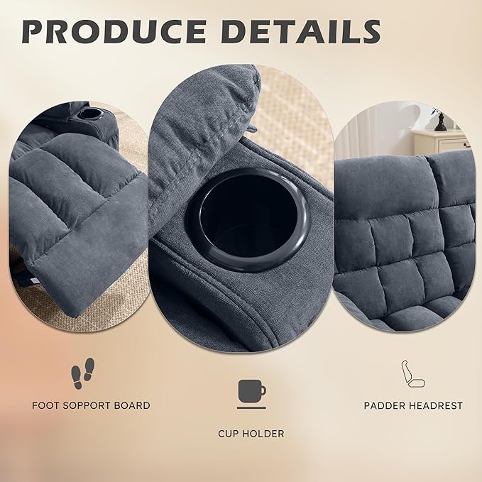 Manual Loveseat Recliner2 Seat Recliner Sofa Chair with 2 Cup Holders for AdultsCouch Set for Living Room BedroomOffice
