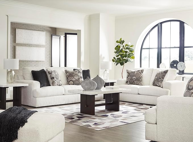 Signature Design by Ashley Karinne Coastal Loveseat with Non-skid Legs White