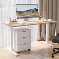 3 Drawer Mobile File Cabinet with Casters Under Desk Vertical Filing Cabinet for Home Office Organizer Letters/Legal/A4 (White)
