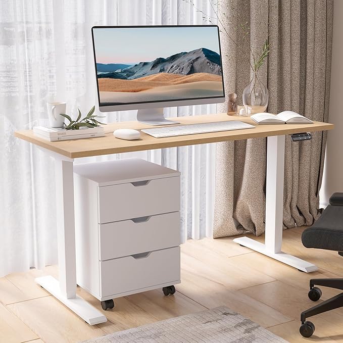3 Drawer Mobile File Cabinet with Casters Under Desk Vertical Filing Cabinet for Home Office Organizer Letters/Legal/A4 (White)