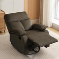 Swivel Rocker Recliner Rocking Small Reclines for Small Spaces Velvet Single Recliner Chair Sofa for Living Room Nursery Bedroom Coffee Brown