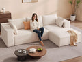 DWVO 108 Modular Sectional Couch with L-Shape Chaise Modern Cloud Sectional Sofa with Deep Seat Upholstered Couches for Living Room Bedroom No Assembly Required Beige