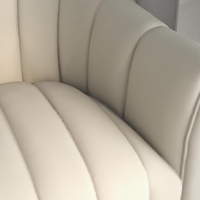 Swivel Accent ChairCuddle Modern Barrel ArmchairComfy Velvet Round Chair with Metal Base for Living Room Bedroom(Beige)