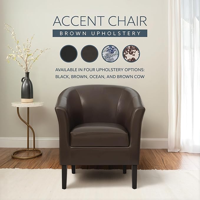 Linon Home Dcor Linon Home Decor Simon Club Chair 33 x 28.25 x 25.5 Brown
