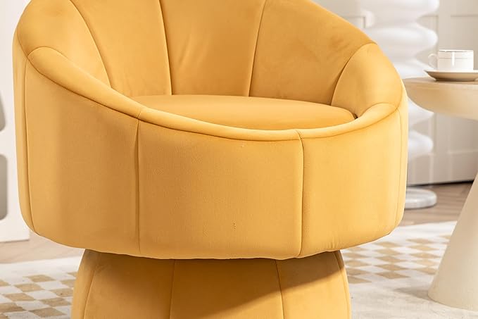 Mid Century Modern Accent Chair with Wood e Upholstered Swivel Chair for Living Room Chairs with Waist Cushion Reading Armchair for Bedroom Sunroom