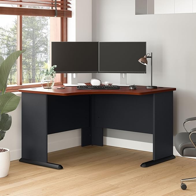 Bush Business Furniture Series C 48W x 30D Shell Desk in Mocha Cherry Office Workstation for Professional Use Compact Desktop Solution for Workspace
