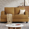 63 Inch Sofa with Extra Deep Seats Oversize Corduroy Fabric 2 Seater Sofa for Living RoomModern Couch and Loveseat Comfy Armrests and Seats and Backrests Easy Installation Ginger Yellow