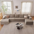Cloud Modular Sectional Sofa for Living Room167x69.7 Oversized U-Shaped Couch with 7 PillowsBig Comfy Couches SetFluffy Corduroy Sofa with Ottoman &amp ChaiseNo Assembly(CamelRight-Facing Chaise