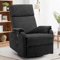Recliner Chair Swivel Rocking Recliner Chair for Adults Glider Rocking Chair Small Nursery Chair Recliner for Living Room Reclining Chair with Modern-Designed Armrests Chenille Black