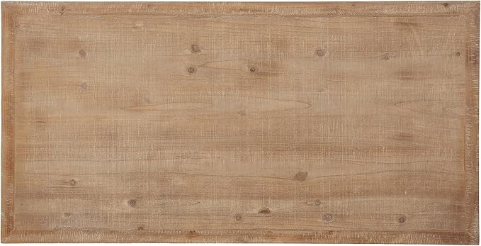 Kate and Laurel Wyldwood Farmhouse Wooden Desk 46 x 24 x 30 Brown and White Rustic Carved Wood Computer Desk for Functional and Stylish Home Office Decor