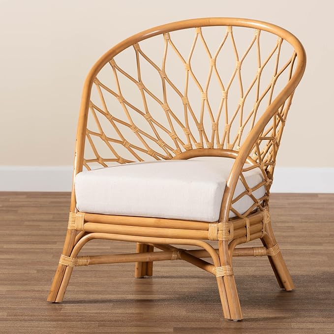 bali &amp pari Emmeline Bohemian Honey Rattan Accent Chair