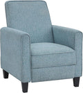 24/7 Shop at Home Mulvane Modern Recliner Chair with Push Back &amp Foot Rest Single Couch with Fabric Upholstered &amp Plastic Legs Sofa Reclinable Individual for Bedroom Living Room Home Offic