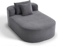 46 Chaise Lounge Chair Indoor Cloud Sleeper Sofa Bed with Pillows Corduroy Upholstered Sofa Couch for Living Room Apart No Assembly Required Gray