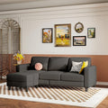 73 Small Sectional Sofa with Reversible Chaise Linen Fabric L-Shaped Couch with Solid Oak &amp Iron FrameHigh-density Sponge Spring Seat CushionRemovable Sofa Cover Compact Apartments and Studios
