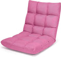 Giantex Floor Sofa Chair Video Gaming Chair with 14 Adjustable Position Padded Back Support Floor Cushioned Seat Folding Lazy Chair for Meditation Reading Watching Living Room Recliner(Pink)