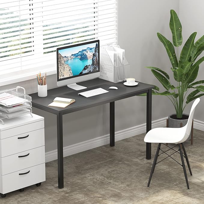 soges 47 inches Desk Computer Desk Home Office Table Writing Desk Study Table Computer Workstations PC Desk Gaming Desk Modern Simple StyleBlack
