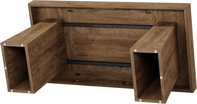 Tribesigns 55-Inch Executive Desk Thick Wood Office Computer Desk with Double Pedestal Modern Minimalist Workstations Writing Table Conference Table Furniture for Home Office Light Brown