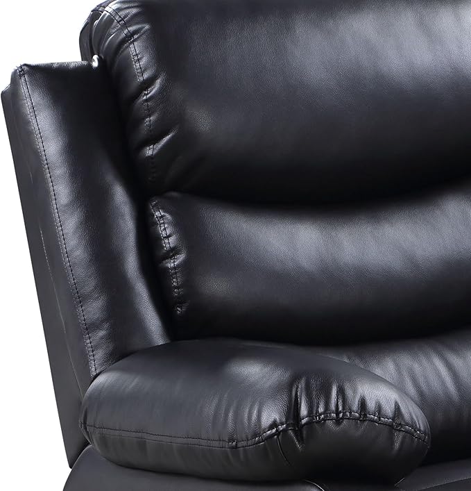 Black Power Recliner with Pillowtop Arms - Modern Living Room Chair