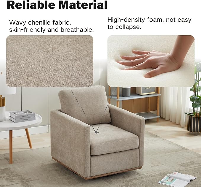 Chifee &amp Vingol 30.7 W Mid Century Modern Swivel Accent Chair for Living Room Set of 2Taupe