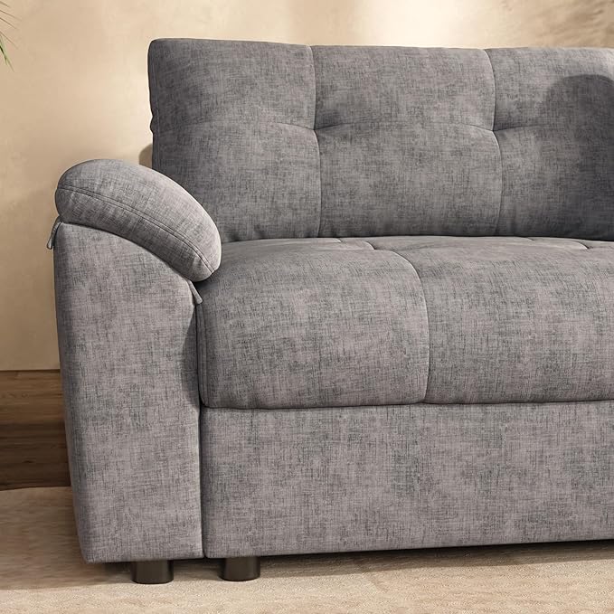 Oversized Modular Sectional Sofa with Adjustable Back Modern Comfy Sectional Couch with Storage Ottoman Deep Seat Chenille Cloud Couch for Living Room Only Ottoman Light Gray
