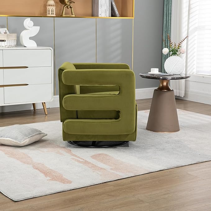House Hold Upholstered Tufted Living Room Chair Textured Velvet Fabric Accent Chair with Metal Stand