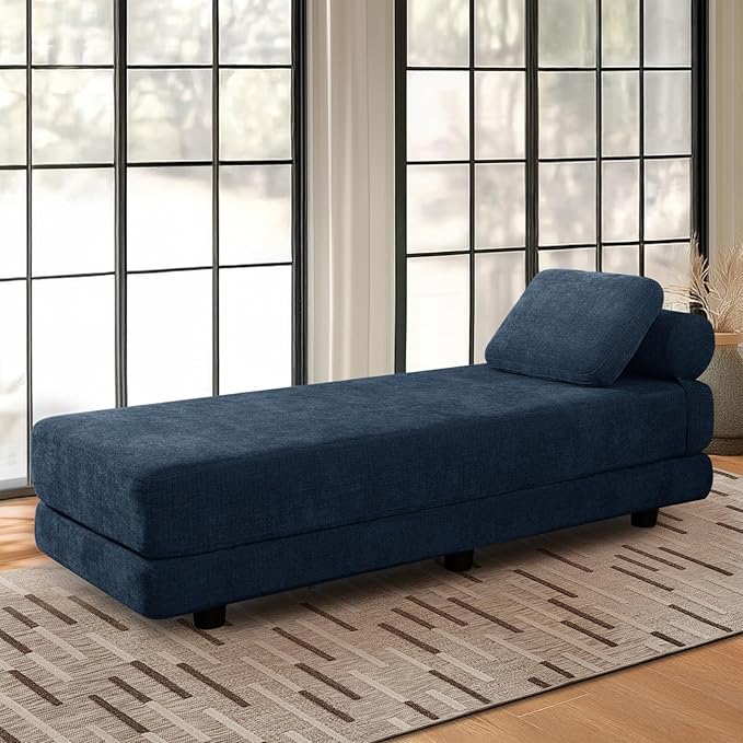 Daybed Queen Size Sofa Bed Chair 80 L Folding Sofa Chair with Pillow Lounge Chaise Bed Chair with Back Support for Living Room Bedroom