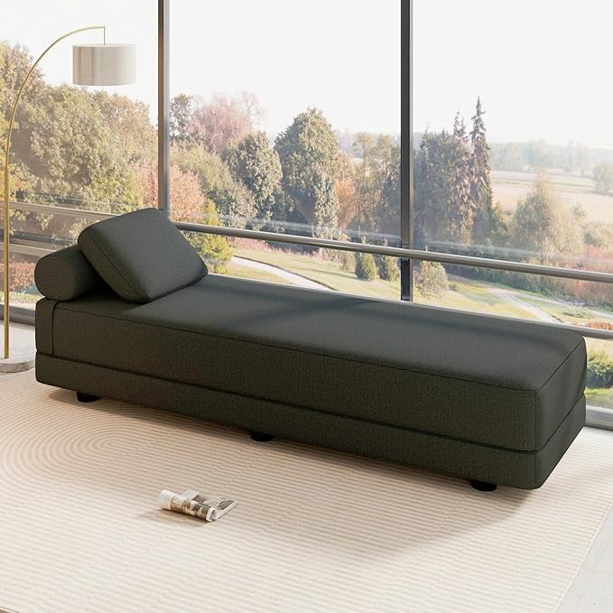 Daybed Queen Size Sofa Bed Chair 80 L Folding Sofa Chair with Pillow Lounge Chaise Bed Chair with Back Support for Living Room Bedroom