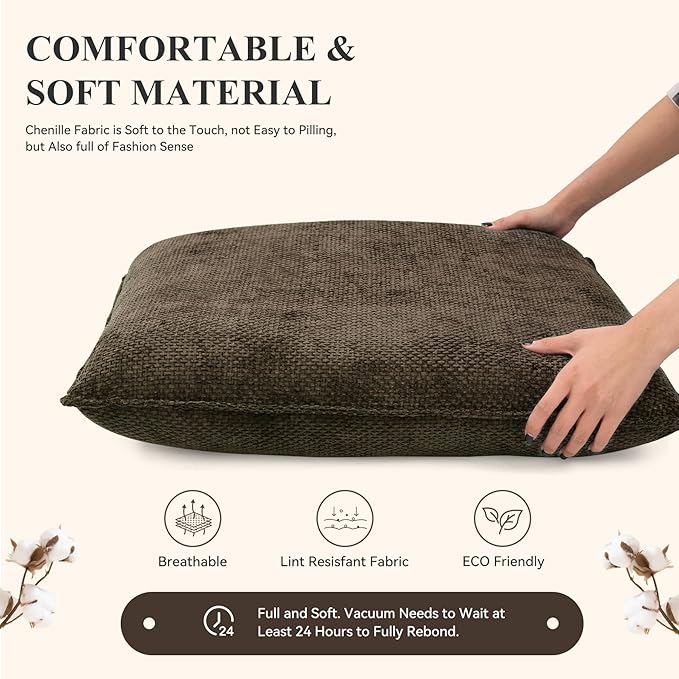 Accent Chair with Metal Frame Upholstered Living Room Chairs with Cushions Comfy Reading Armchair for Bedroom Brown