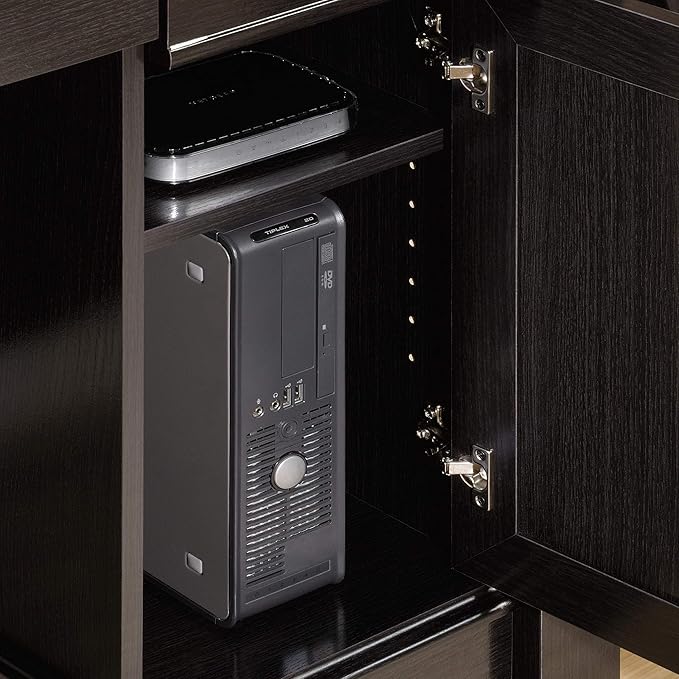 Sauder Palladia L Shaped Desk with Drawers Office Desk with File Cabinet Storage Cable Management Keyboard Tray in Wind Oak Finish