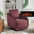 Studio Living® Lydia 35.3 Swivel Accent Chair Modern Boho Fully Assembled Pocket Coil Comfort Round Swivel Base Leg Soft Velvet Fabric Plum