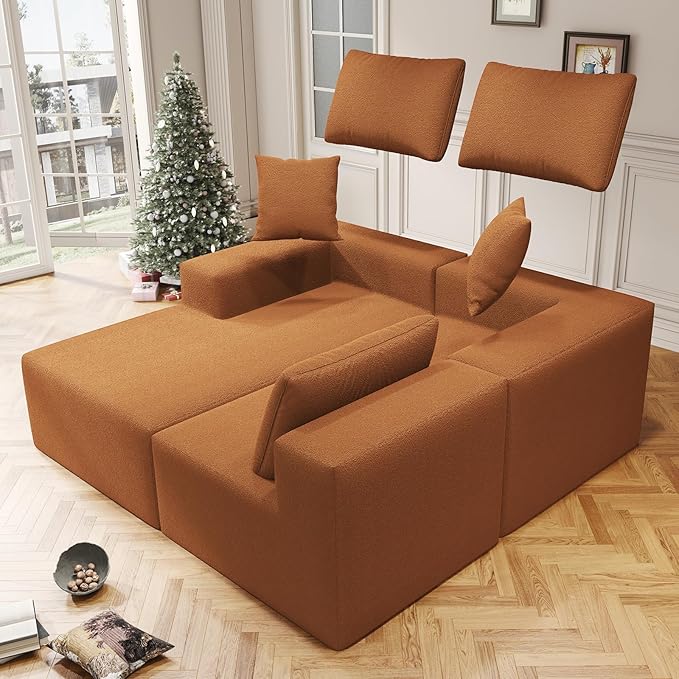 108 Cloud Sectional Couch with L-Shape Chaise4 Seat Modern Modular Sofa with Deep SeatUpholstered Couches for Living Room Bedroom Boneless Couch
