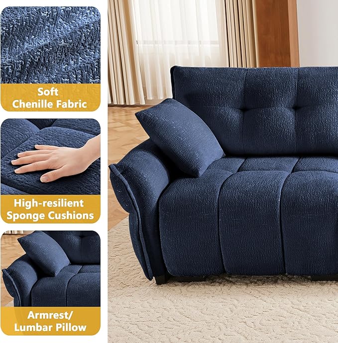 mikibama Oversized Modular Sectional Sofa with Ottoman110 Chenille L-Shaped Couch with FootrestModern 3 Seater Couches for Living RoomLarge Sofas with Deep Seat for Apartment