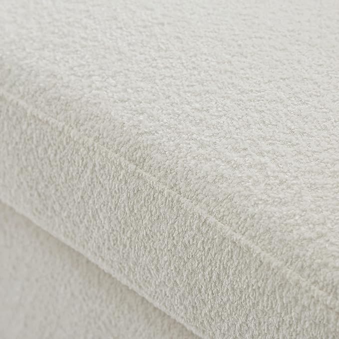 VANOMi Accent Chair for Living Room Oversize Armchairs with Thick Cushion Sherpa Living Room Chairs for Reading Bedroom Apartment Corner White