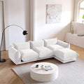 WJShome L-Shaped Sectional SofaChenille Minimalist Modular Sofas Couches3Seater+1 Ottoman Sectionals Couch with Wide Reversible Chaise for Living Room Bedroom Office Apartment
