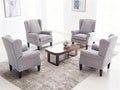 Accent Chair Set of 4 Modern Living Room Chairs with Wingback Comfy Upholstered High Back Single Sofa for Bedroom Mid-Century Reading Armchair Sillas para Sala