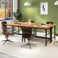 Giantex 8FT Conference Table 4 PCS 48 Rectangular Mobile Meeting Room Desk w/Removable Storage Bag &amp 2 Hanging Hooks Rolling Modern Seminar Boardroom Table for Office Conference Room Natural