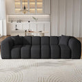 96 Modular Sectional SofaModern Boneless Cloud Couch with Deep SeatUpholstered 4-Seater Sofa Chenille Boucle Couches for Living Room Wide Seat Cozy Loveseat with Armrest (Black 96-INCH)