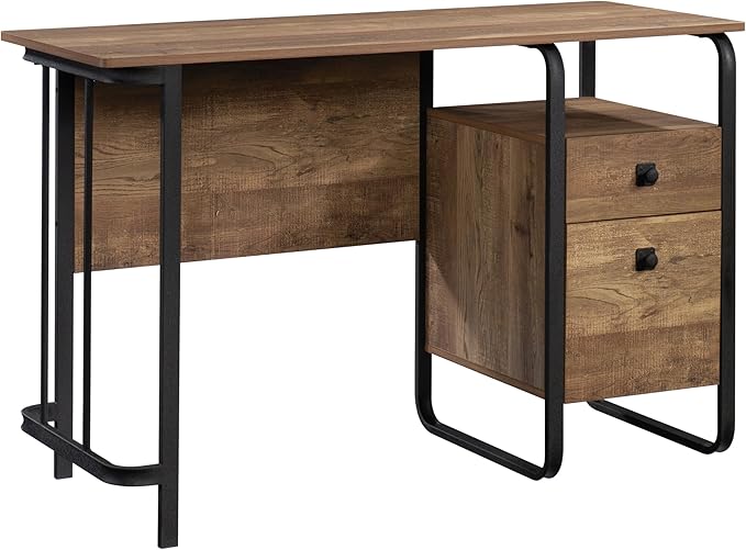Sauder Station House Single Pedestal Desk Etched Oak Finish