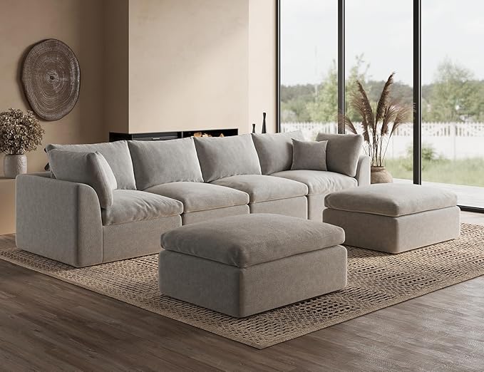 Corner Seat for Cloud Sectional Couches Living Room Modular Boneless Warm White