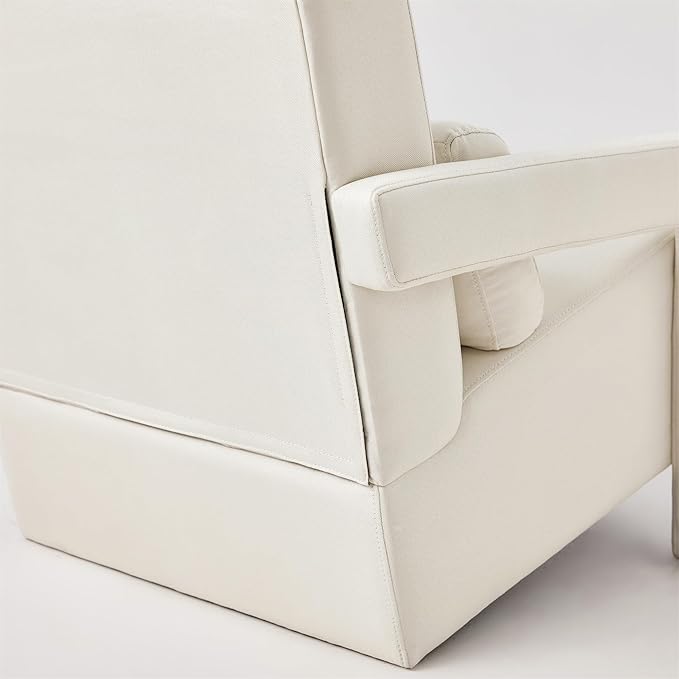 Christopher Knight Home Smyth Modern Armchair Upholstered Accent ChairMinimalist Lounge Chair Cozy Seating ChairBedroom Chairwith Linen Fabric and a Pillow Beige