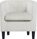 Topeakmart Elegant Style Club Accent Upholstered Velvet Reading Chair for Living Room Reception Room Bedroom Beige